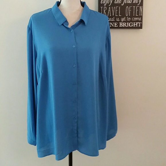 PREMISE STUDIO Tops - PREMISE STUDIO ACCORDION PLEATED BACK BLOUSE SZ:2X